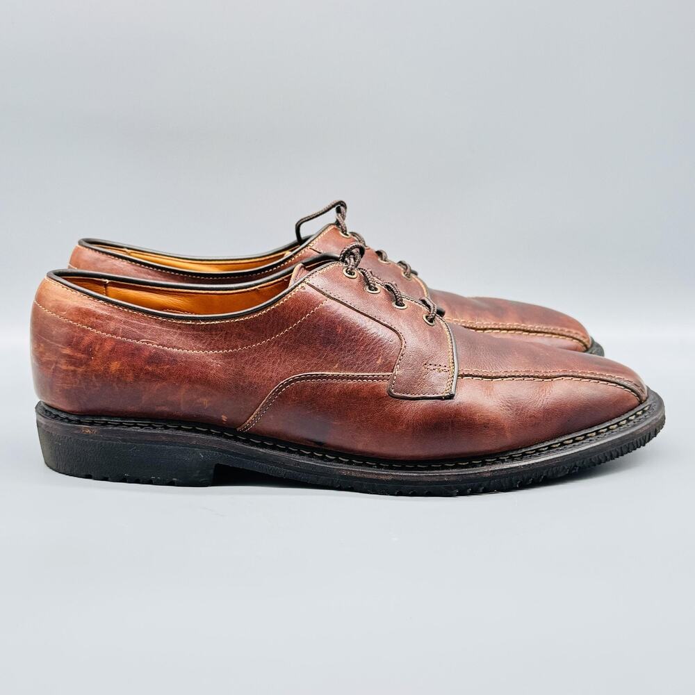 Allen Edmonds Shoes Mens 11 Brown Leather Derby Oxford Mapleton Split Toe USA